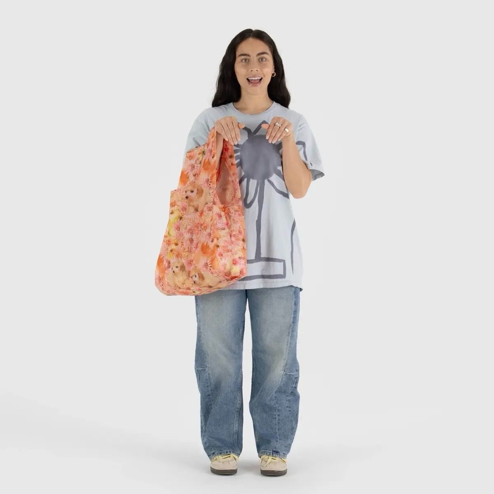 BAGGU Standard Reusable Tote Bag - Colorful Spikey Puppy Pattern -Collina Strada